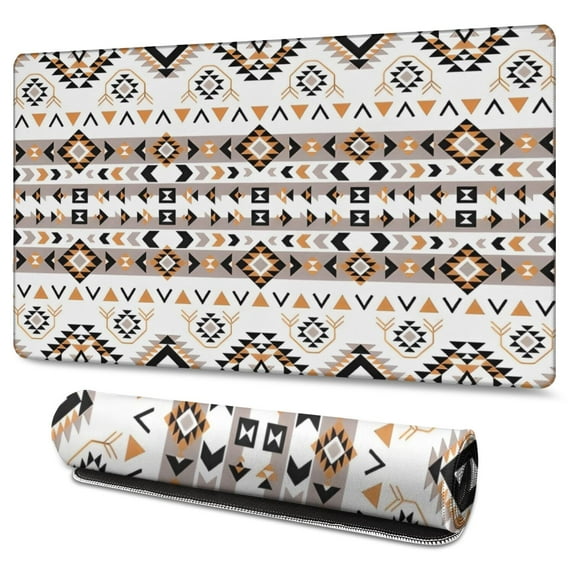 Long Mouse Pads for Desk,Colorful Geometric Striped Pattern Desk Mats on Top Of Desks, Desk Mouse Pad Extra Large with 3mm Non-Slip Base and Stitched Edge for Gaming,Office,Work,Home 47.3"x23.6"