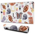 thumbnail image 1 of Long Mouse Pads for Desk,Colorful Rugby Game Items Pattern Desk Mats on Top Of Desks, Desk Mouse Pad Extra Large with 3mm Non-Slip Base and Stitched Edge for Gaming,Office,Work,Home 47.3"x23.6", 1 of 6