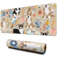 thumbnail image 1 of Long Mouse Pads for Desk,Corgi Dog and Flower Florals Desk Mats on Top Of Desks, Desk Mouse Pad Extra Large with 3mm Non-Slip Base and Stitched Edge for Gaming,Office,Work,Home 31.5"x11.8", 1 of 6