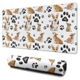 thumbnail image 1 of Long Mouse Pads for Desk,Corgi Dog and Footprints Desk Mats on Top Of Desks, Desk Mouse Pad Extra Large with 3mm Non-Slip Base and Stitched Edge for Gaming,Office,Work,Home 31.5"x15.7", 1 of 6