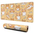 thumbnail image 1 of Long Mouse Pads for Desk,Corgi Dog and Footprints Desk Mats on Top Of Desks, Desk Mouse Pad Extra Large with 3mm Non-Slip Base and Stitched Edge for Gaming,Office,Work,Home 35.4"x15.7", 1 of 6