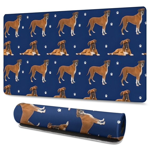Long Mouse Pads for Desk,Cute Boxe Desk Mats on Top Of Desks, Desk Mouse Pad Extra Large with 3mm Non-Slip Base and Stitched Edge for Gaming,Office,Work,Home 47.3"x23.6"