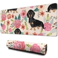 thumbnail image 1 of Long Mouse Pads for Desk,Dachshund and Flower Desk Mats on Top Of Desks, Desk Mouse Pad Extra Large with 3mm Non-Slip Base and Stitched Edge for Gaming,Office,Work,Home 31.5"x11.8", 1 of 6