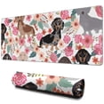thumbnail image 1 of Long Mouse Pads for Desk,Dachshund and Flower Desk Mats on Top Of Desks, Desk Mouse Pad Extra Large with 3mm Non-Slip Base and Stitched Edge for Gaming,Office,Work,Home 31.5"x11.8", 1 of 6