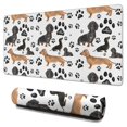 thumbnail image 1 of Long Mouse Pads for Desk,Dachshund Footprint Desk Mats on Top Of Desks, Desk Mouse Pad Extra Large with 3mm Non-Slip Base and Stitched Edge for Gaming,Office,Work,Home 31.5"x15.7", 1 of 6