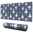 thumbnail image 1 of Long Mouse Pads for Desk,Dark Blue Ballerina Flower Pattern Desk Mats on Top Of Desks, Desk Mouse Pad Extra Large with 3mm Non-Slip Base and Stitched Edge for Gaming,Office,Work,Home 35.4"x15.7", 1 of 6