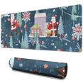 thumbnail image 1 of Long Mouse Pads for Desk,Dark Blue Christmas Santa Pattern Desk Mats on Top Of Desks, Desk Mouse Pad Extra Large with 3mm Non-Slip Base and Stitched Edge for Gaming,Office,Work,Home 31.5x11.8in, 1 of 5