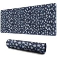thumbnail image 1 of Long Mouse Pads for Desk,Dark Blue Christmas Snowflake Pattern Desk Mats on Top Of Desks, Desk Mouse Pad Extra Large with 3mm Non-Slip Base and Stitched Edge for Gaming,Office,Work,Home 31.5x11.8in, 1 of 5