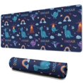 thumbnail image 1 of Long Mouse Pads for Desk,Dark Blue Dinosaur Volcano Pattern Desk Mats on Top Of Desks, Desk Mouse Pad Extra Large with 3mm Non-Slip Base and Stitched Edge for Gaming,Office,Work,Home 31.5"x11.8", 1 of 6