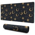 thumbnail image 1 of Long Mouse Pads for Desk,Dark Blue Sun Moon Wreath Pattern Desk Mats on Top Of Desks, Desk Mouse Pad Extra Large with 3mm Non-Slip Base and Stitched Edge for Gaming,Office,Work,Home 35.4"x15.7", 1 of 6