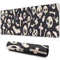 thumbnail image 1 of Long Mouse Pads for Desk,Dark Halloween Ghosts Skulls and Bats Desk Mats on Top Of Desks, Desk Mouse Pad Extra Large with 3mm Non-Slip Base and Stitched Edge for Gaming,Office,Work,Home 31.5"x11.8", 1 of 6