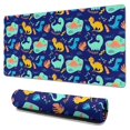 thumbnail image 1 of Long Mouse Pads for Desk,DarkBlue Cartoon Dinosaurs Pattern Desk Mats on Top Of Desks, Desk Mouse Pad Extra Large with 3mm Non-Slip Base and Stitched Edge for Gaming,Office,Work,Home 31.5"x15.7", 1 of 6