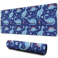 thumbnail image 1 of Long Mouse Pads for Desk,DarkBlue Cartoon Dinosaurs Pattern Desk Mats on Top Of Desks, Desk Mouse Pad Extra Large with 3mm Non-Slip Base and Stitched Edge for Gaming,Office,Work,Home 31.5"x11.8", 1 of 6