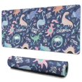 thumbnail image 1 of Long Mouse Pads for Desk,DarkBlue Cartoon Dinosaurs Text Pattern Desk Mats on Top Of Desks, Desk Mouse Pad Extra Large with 3mm Non-Slip Base and Stitched Edge for Gaming,Office,Work,Home 35.4"x15.7", 1 of 6
