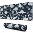 thumbnail image 1 of Long Mouse Pads for Desk,DarkBlue Dinosaurs Palm Trees Pattern Desk Mats on Top Of Desks, Desk Mouse Pad Extra Large with 3mm Non-Slip Base and Stitched Edge for Gaming,Office,Work,Home 31.5"x11.8", 1 of 6