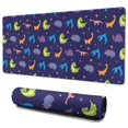 thumbnail image 1 of Long Mouse Pads for Desk,DarkBlue Dinosaurs with Shapes Pattern Desk Mats on Top Of Desks, Desk Mouse Pad Extra Large with 3mm Non-Slip Base and Stitched Edge for Gaming,Office,Work,Home 35.4"x15.7", 1 of 6