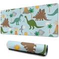 thumbnail image 1 of Long Mouse Pads for Desk,Dinosaurs Volcano Light Blue Pattern Desk Mats on Top Of Desks, Desk Mouse Pad Extra Large with 3mm Non-Slip Base and Stitched Edge for Gaming,Office,Work,Home 31.5"x11.8", 1 of 6