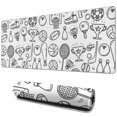 thumbnail image 1 of Long Mouse Pads for Desk,Doodle Sports Icons Pattern Desk Mats on Top Of Desks, Desk Mouse Pad Extra Large with 3mm Non-Slip Base and Stitched Edge for Gaming,Office,Work,Home 31.5"x11.8", 1 of 6