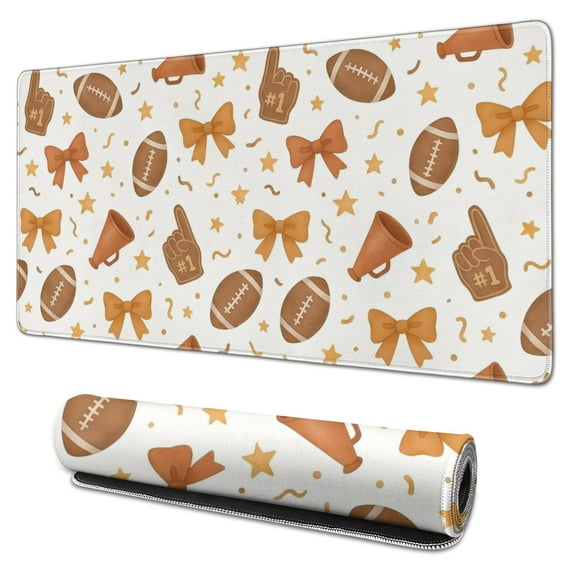 Long Mouse Pads for Desk,Football and Cheer Goods Pattern Desk Mats on Top Of Desks, Desk Mouse Pad Extra Large with 3mm Non-Slip Base and Stitched Edge for Gaming,Office,Work,Home 31.5"x15.7"