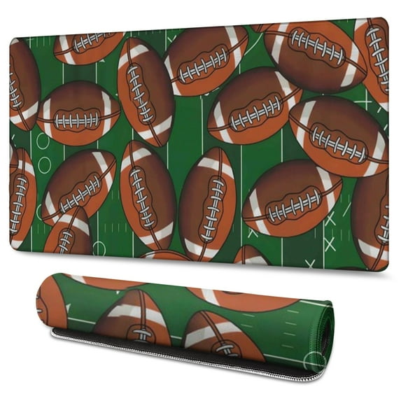 Long Mouse Pads for Desk,Football on Field Pattern Desk Mats on Top Of Desks, Desk Mouse Pad Extra Large with 3mm Non-Slip Base and Stitched Edge for Gaming,Office,Work,Home 47.3"x23.6"