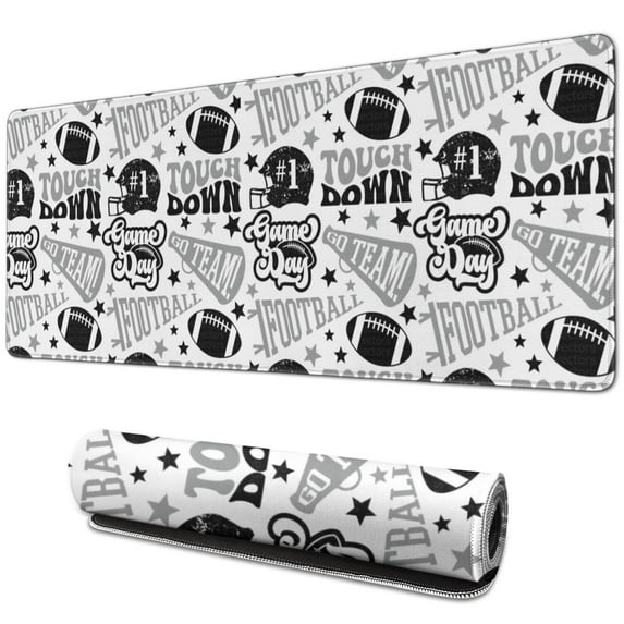 Long Mouse Pads for Desk,Football Words Pattern Desk Mats on Top Of Desks, Desk Mouse Pad Extra Large with 3mm Non-Slip Base and Stitched Edge for Gaming,Office,Work,Home 31.5"x11.8"
