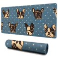 thumbnail image 1 of Long Mouse Pads for Desk,French Bulldogs Blue Desk Mats on Top Of Desks, Desk Mouse Pad Extra Large with 3mm Non-Slip Base and Stitched Edge for Gaming,Office,Work,Home 35.4"x15.7", 1 of 6