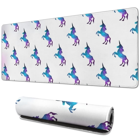 Long Mouse Pads for Desk,Galaxy Unicorn Pattern Desk Mats on Top Of Desks, Desk Mouse Pad Extra Large with 3mm Non-Slip Base and Stitched Edge for Gaming,Office,Work,Home 31.5"x11.8"