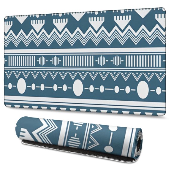 Long Mouse Pads for Desk,Geometric Diamond Chevron Pattern Desk Mats on Top Of Desks, Desk Mouse Pad Extra Large with 3mm Non-Slip Base and Stitched Edge for Gaming,Office,Work,Home 47.3"x23.6"