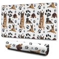 thumbnail image 1 of Long Mouse Pads for Desk,German Shepherd Dog and Footprint Desk Mats on Top Of Desks, Desk Mouse Pad Extra Large with 3mm Non-Slip Base and Stitched Edge for Gaming,Office,Work,Home 47.3"x23.6", 1 of 6