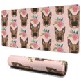 thumbnail image 1 of Long Mouse Pads for Desk,German Shepherd with Roses Desk Mats on Top Of Desks, Desk Mouse Pad Extra Large with 3mm Non-Slip Base and Stitched Edge for Gaming,Office,Work,Home 35.4"x15.7", 1 of 6