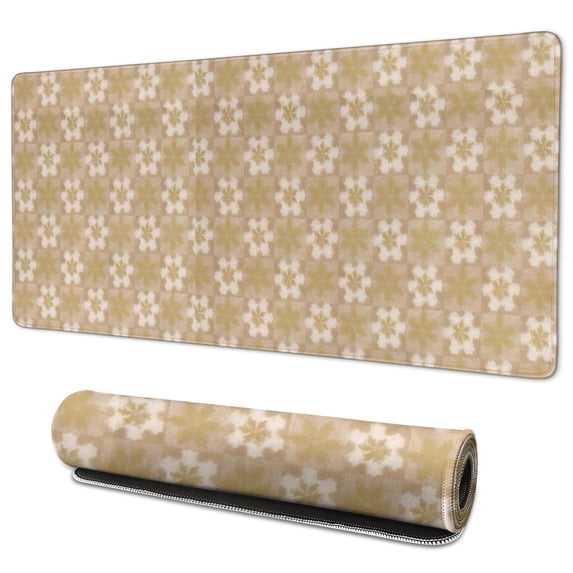 Long Mouse Pads for Desk,Golden Christmas Pattern Desk Mats on Top Of Desks, Desk Mouse Pad Extra Large with 3mm Non-Slip Base and Stitched Edge for Gaming,Office,Work,Home 35.4x15.7in