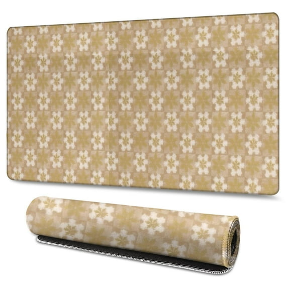 Long Mouse Pads for Desk,Golden Christmas Pattern Desk Mats on Top Of Desks, Desk Mouse Pad Extra Large with 3mm Non-Slip Base and Stitched Edge for Gaming,Office,Work,Home 47.3x23.6in