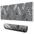 thumbnail image 1 of Long Mouse Pads for Desk,Gray Boho Tribal Feathers Pattern Desk Mats on Top Of Desks, Desk Mouse Pad Extra Large with 3mm Non-Slip Base and Stitched Edge for Gaming,Office,Work,Home 31.5"x11.8", 1 of 6