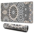 thumbnail image 1 of Long Mouse Pads for Desk,Gray Floral Mandala and Leaf Pattern Desk Mats on Top Of Desks, Desk Mouse Pad Extra Large with 3mm Non-Slip Base and Stitched Edge for Gaming,Office,Work,Home 47.3"x23.6", 1 of 6