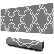 Long Mouse Pads for Desk,Gray Geometric Pattern Desk Mats on Top Of Desks, Desk Mouse Pad Extra Large with 3mm Non-Slip Base and Stitched Edge for Gaming,Office,Work,Home 31.5"x11.8"