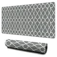 thumbnail image 1 of Long Mouse Pads for Desk,Gray Geometric Quatrefoil Pattern Desk Mats on Top Of Desks, Desk Mouse Pad Extra Large with 3mm Non-Slip Base and Stitched Edge for Gaming,Office,Work,Home 31.5"x15.7", 1 of 6