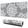 thumbnail image 1 of Long Mouse Pads for Desk,Gray and White Floral Pattern Desk Mats on Top Of Desks, Desk Mouse Pad Extra Large with 3mm Non-Slip Base and Stitched Edge for Gaming,Office,Work,Home 35.4"x15.7", 1 of 6