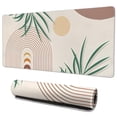thumbnail image 1 of Long Mouse Pads for Desk,Green Boho Geometric and Plant Pattern Desk Mats on Top Of Desks, Desk Mouse Pad Extra Large with 3mm Non-Slip Base and Stitched Edge for Gaming,Office,Work,Home 35.4"x15.7", 1 of 6