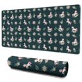 thumbnail image 1 of Long Mouse Pads for Desk,Green Cartoon Unicorn Flower Pattern Desk Mats on Top Of Desks, Desk Mouse Pad Extra Large with 3mm Non-Slip Base and Stitched Edge for Gaming,Office,Work,Home 35.4"x15.7", 1 of 6