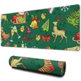 thumbnail image 1 of Long Mouse Pads for Desk,Green Christmas Santa and Snowman Desk Mats on Top Of Desks, Desk Mouse Pad Extra Large with 3mm Non-Slip Base and Stitched Edge for Gaming,Work,Home 31.5x11.8in, 1 of 4