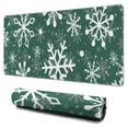 thumbnail image 1 of Long Mouse Pads for Desk,Green Christmas Snowflake Pattern Desk Mats on Top Of Desks, Desk Mouse Pad Extra Large with 3mm Non-Slip Base and Stitched Edge for Gaming,Office,Work,Home 31.5x15.7in, 1 of 5