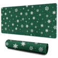 thumbnail image 1 of Long Mouse Pads for Desk,Green Christmas Snowflake Pattern Desk Mats on Top Of Desks, Desk Mouse Pad Extra Large with 3mm Non-Slip Base and Stitched Edge for Gaming,Office,Work,Home 35.4x15.7in, 1 of 5