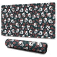 thumbnail image 1 of Long Mouse Pads for Desk,Green Skull Rose Pattern Desk Mats on Top Of Desks, Desk Mouse Pad Extra Large with 3mm Non-Slip Base and Stitched Edge for Gaming,Office,Work,Home 47.3"x23.6", 1 of 6