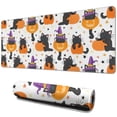 thumbnail image 1 of Long Mouse Pads for Desk,Halloween Black Cats with Pumpkins Desk Mats on Top Of Desks, Desk Mouse Pad Extra Large with 3mm Non-Slip Base and Stitched Edge for Gaming,Work,Home 31.5"x11.8", 1 of 5