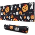 thumbnail image 1 of Long Mouse Pads for Desk,Halloween Ghost Pumpkin Medley Pattern Desk Mats on Top Of Desks, Desk Mouse Pad Extra Large with 3mm Non-Slip Base and Stitched Edge for Gaming,Office,Work,Home 31.5x11.8in, 1 of 5