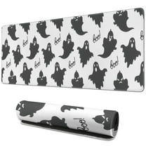 Long Mouse Pads for Desk,Halloween Ghost Silhouette Pattern Desk Mats on Top Of Desks, Desk Mouse Pad Extra Large with 3mm Non-Slip Base and Stitched Edge for Gaming,Office,Work,Home 31.5"x11.8"