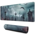 thumbnail image 1 of Long Mouse Pads for Desk,Halloween Graveyard Scene Pattern Desk Mats on Top Of Desks, Desk Mouse Pad Extra Large with 3mm Non-Slip Base and Stitched Edge for Gaming,Office,Work,Home 31.5x11.8in, 1 of 5