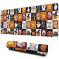 thumbnail image 1 of Long Mouse Pads for Desk,Halloween Icons Collage Pattern Desk Mats on Top Of Desks, Desk Mouse Pad Extra Large with 3mm Non-Slip Base and Stitched Edge for Gaming,Office,Work,Home 31.5x11.8in, 1 of 5