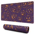 thumbnail image 1 of Long Mouse Pads for Desk,Halloween Orange Pumpkins on Purple Desk Mats on Top Of Desks, Desk Mouse Pad Extra Large with 3mm Non-Slip Base and Stitched Edge for Gaming,Office,Work,Home 31.5x15.7in, 1 of 5