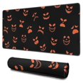 thumbnail image 1 of Long Mouse Pads for Desk,Halloween Orange Spooky Faces Desk Mats on Top Of Desks, Desk Mouse Pad Extra Large with 3mm Non-Slip Base and Stitched Edge for Gaming,Office,Work,Home 31.5x15.7in, 1 of 5